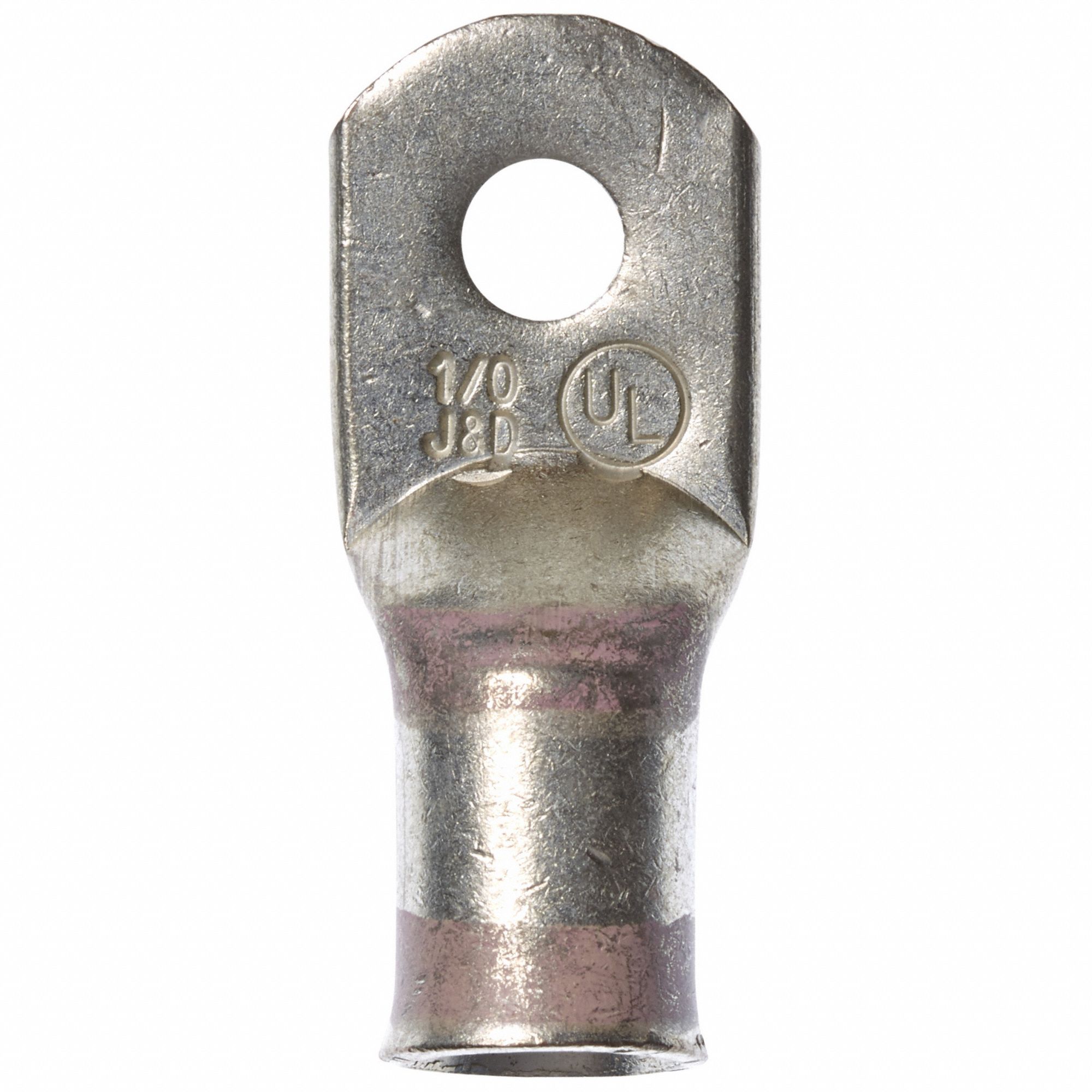 Compression Lugs: For 1/0 AWG, Stranded Wire Type, 3/8 in Stud Size, Std, Copper