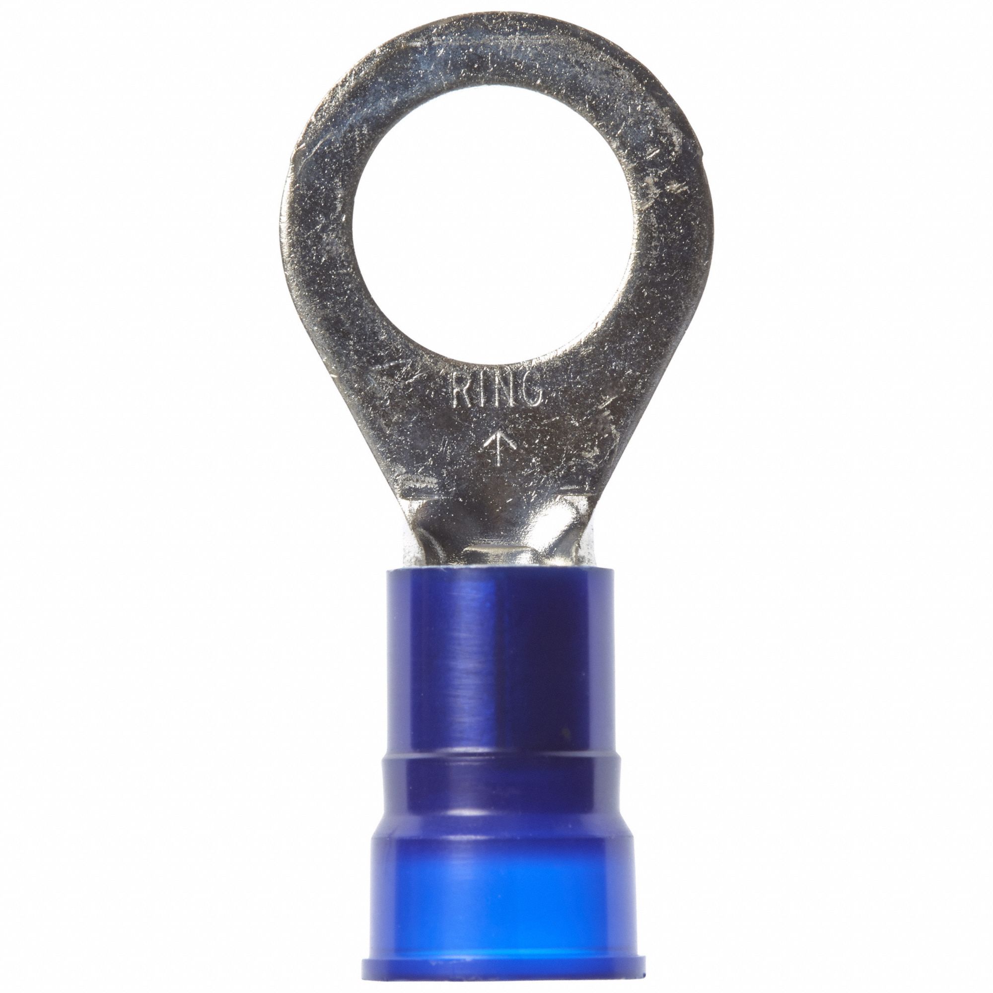 Ring Terminal: Blue, Nylon Insulation, 1/2 in Stud Size, 6 AWG to 6 AWG Wire Sizes, 1, 000 V