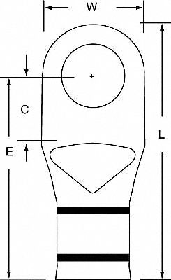 Compression Lugs: For 2/0 AWG, Stranded Wire Type, 1/2 in Stud Size, Std, Copper