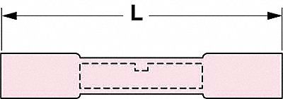 Butt Splice Connector: Red, Heat Shrink, For Wire Size 22 AWG – 18 AWG, 1, 000 V, Pack Qty 250
