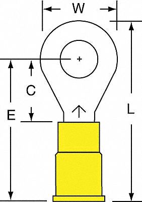 TERMINAL,VINYL,INSULATED,RING TNG,50/BX