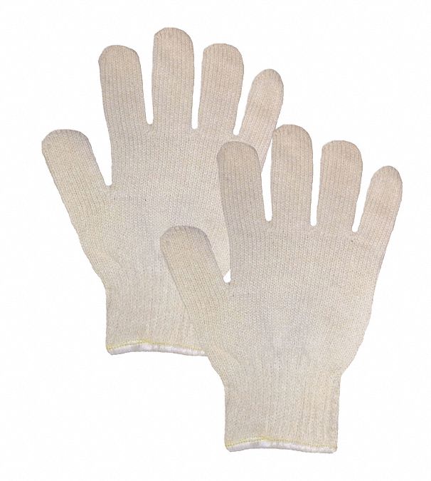 Guantes blancos de algodón y poliéster, unitalla