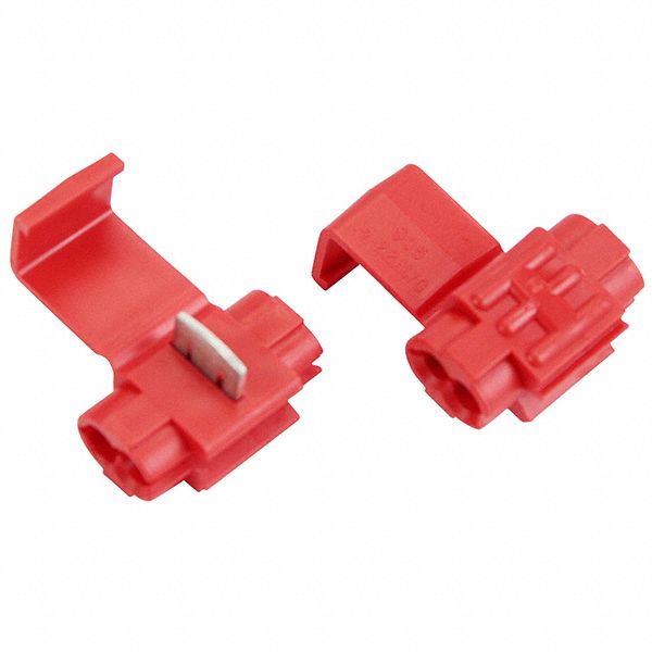 Insulation Displacement Connector: 2 Ports, Red, 18 AWG – 14 AWG Run Size Range, 600 V