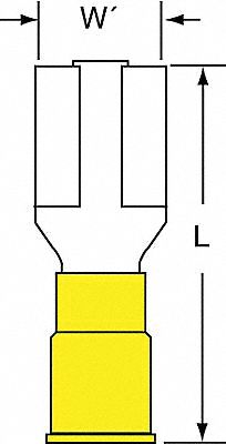 Female Disconnect Yellow 12-10AWG PK500