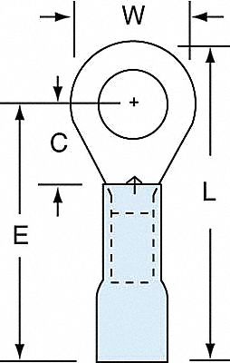 TERMINAL RING 16-14 FA 1/4 STUD