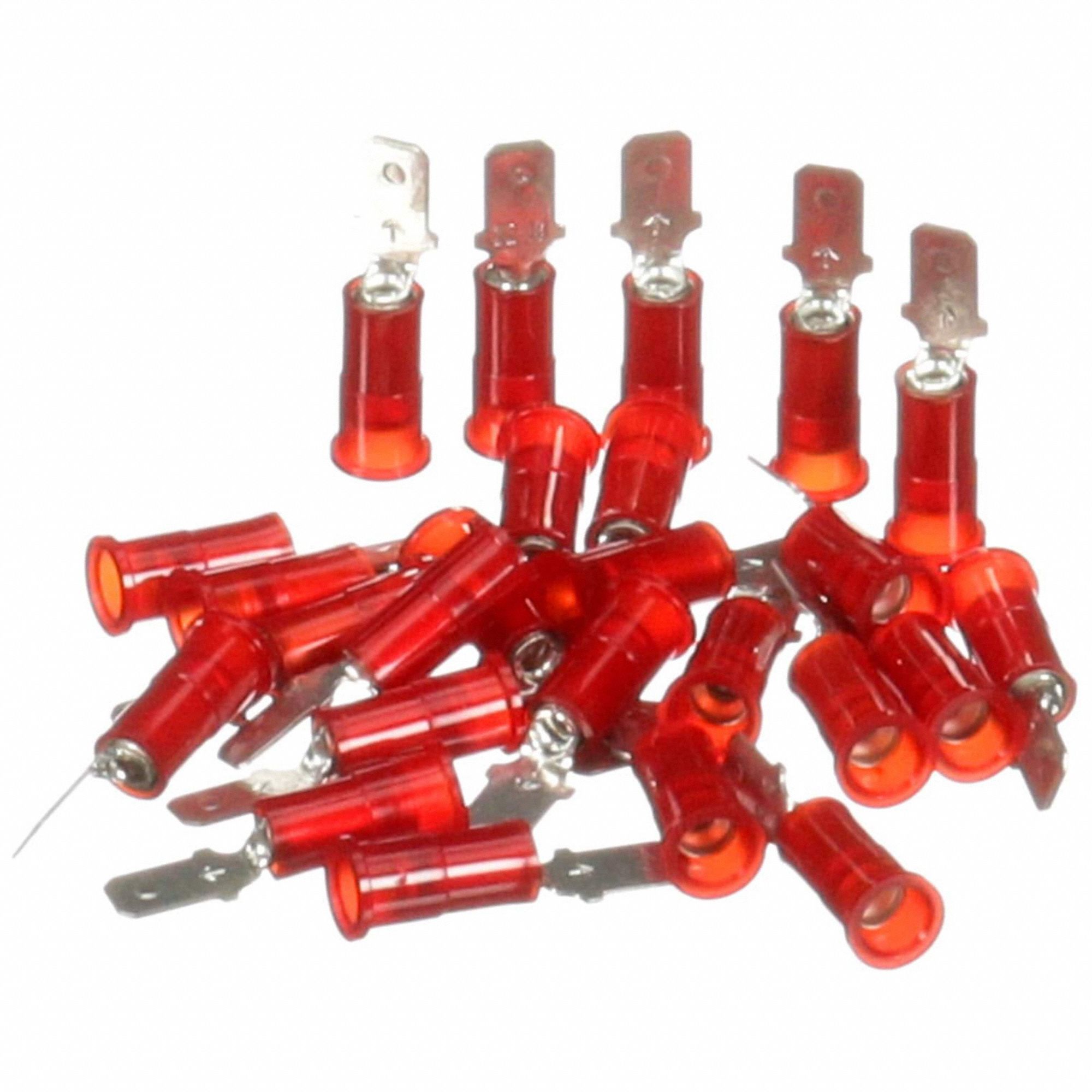 Wire Disconnect: Male Tab, Red, Nylon, Full Coverage, 22 AWG – 18 AWG Wire Size, 600 V Max Volt