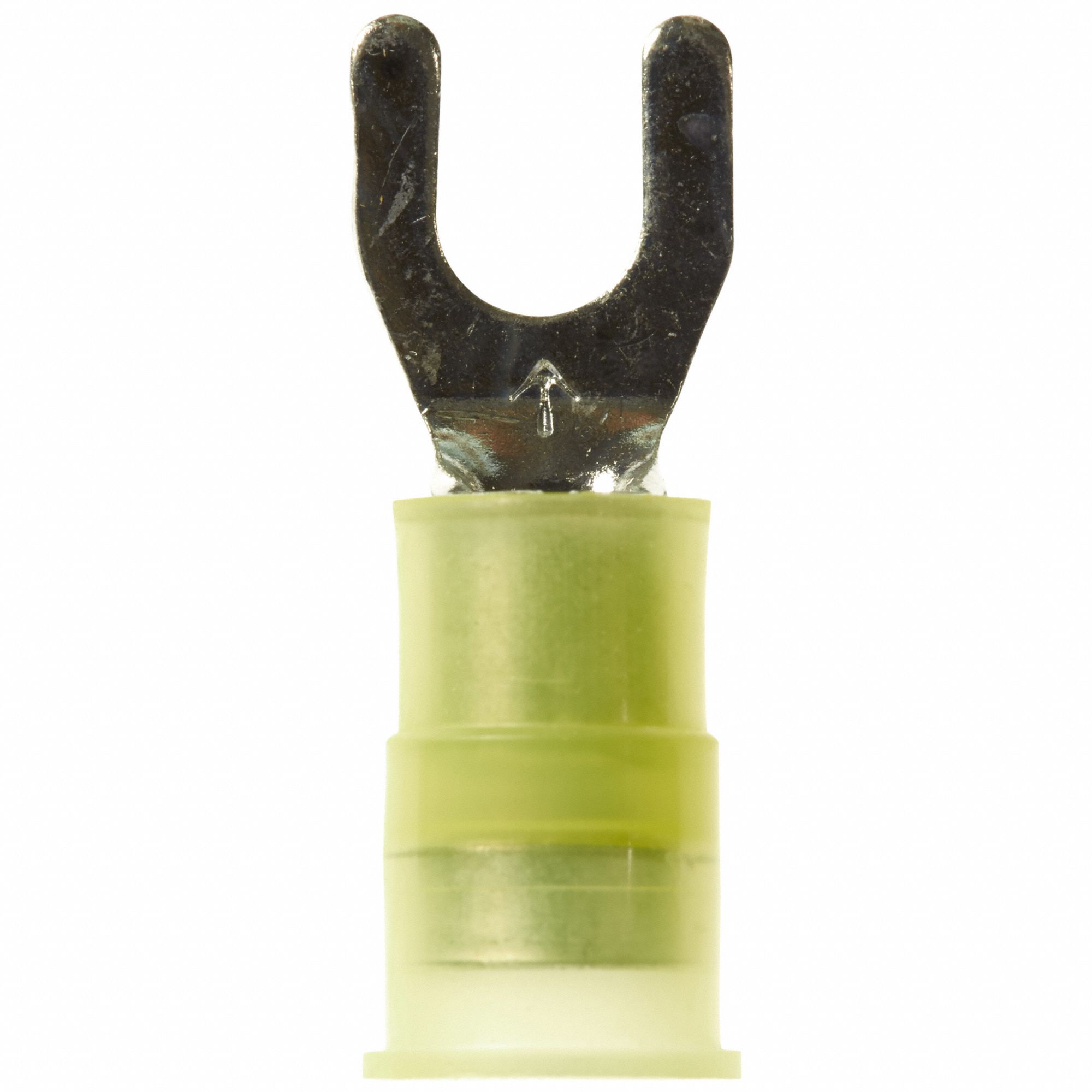 Fork Terminals: Yellow, Nylon, #10 Stud Size, 12 AWG – 10 AWG Wire Range, Std Fork, 600 V