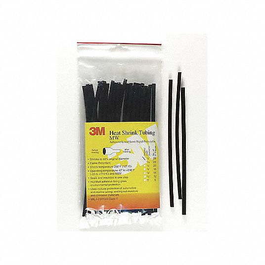 3m Heat Shrink Tubing Thin Wall Polyolefin Flexible Shrink Ratio 2 1 Length 6 In Pk 10 40l343 Fp301 1 16 6 Clear 10 10 Pc Pks Grainger