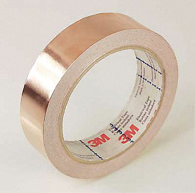 Conductive Electrical Tape: 1/2 in Wd, 18 yd Lg, 2.6 mil Thick, 600 V Volt Rating, Brown, Acrylic