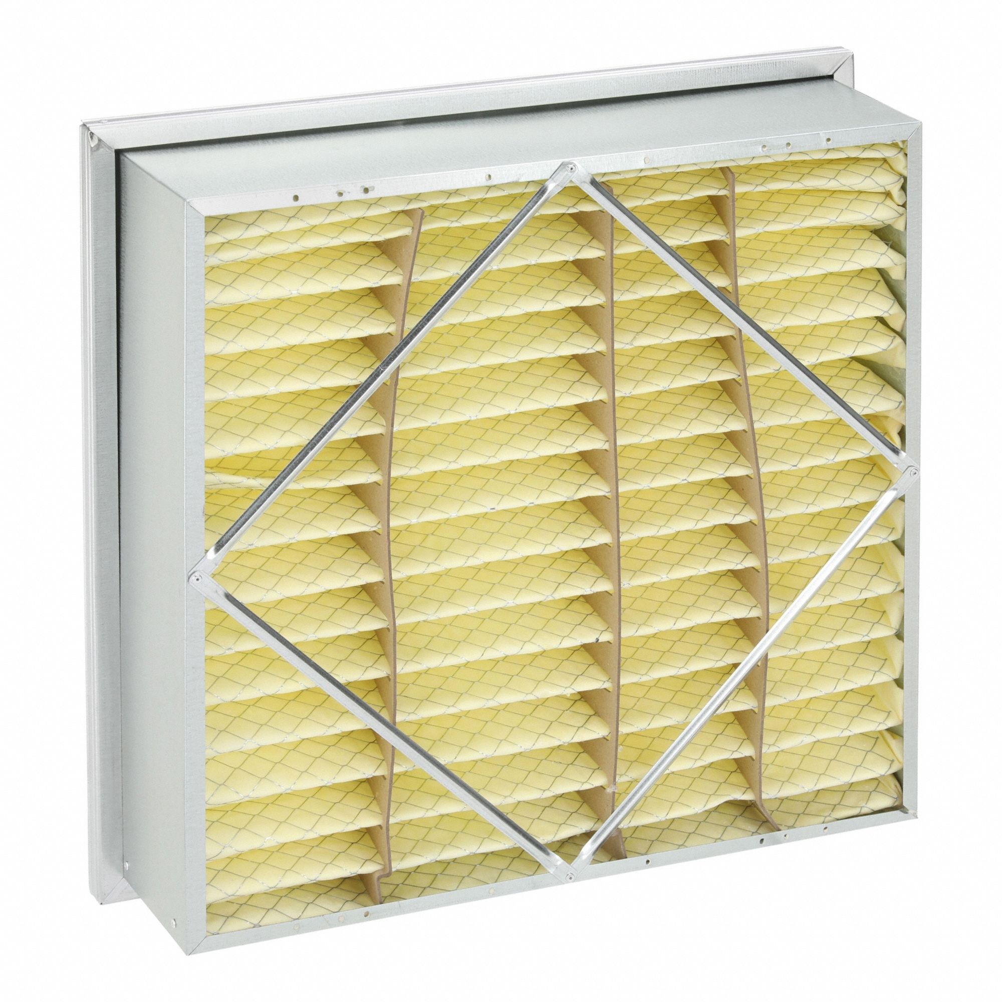 Rigid Cell Air Filter: 24 in x 24 in x 6 in, Synthetic, Single Header