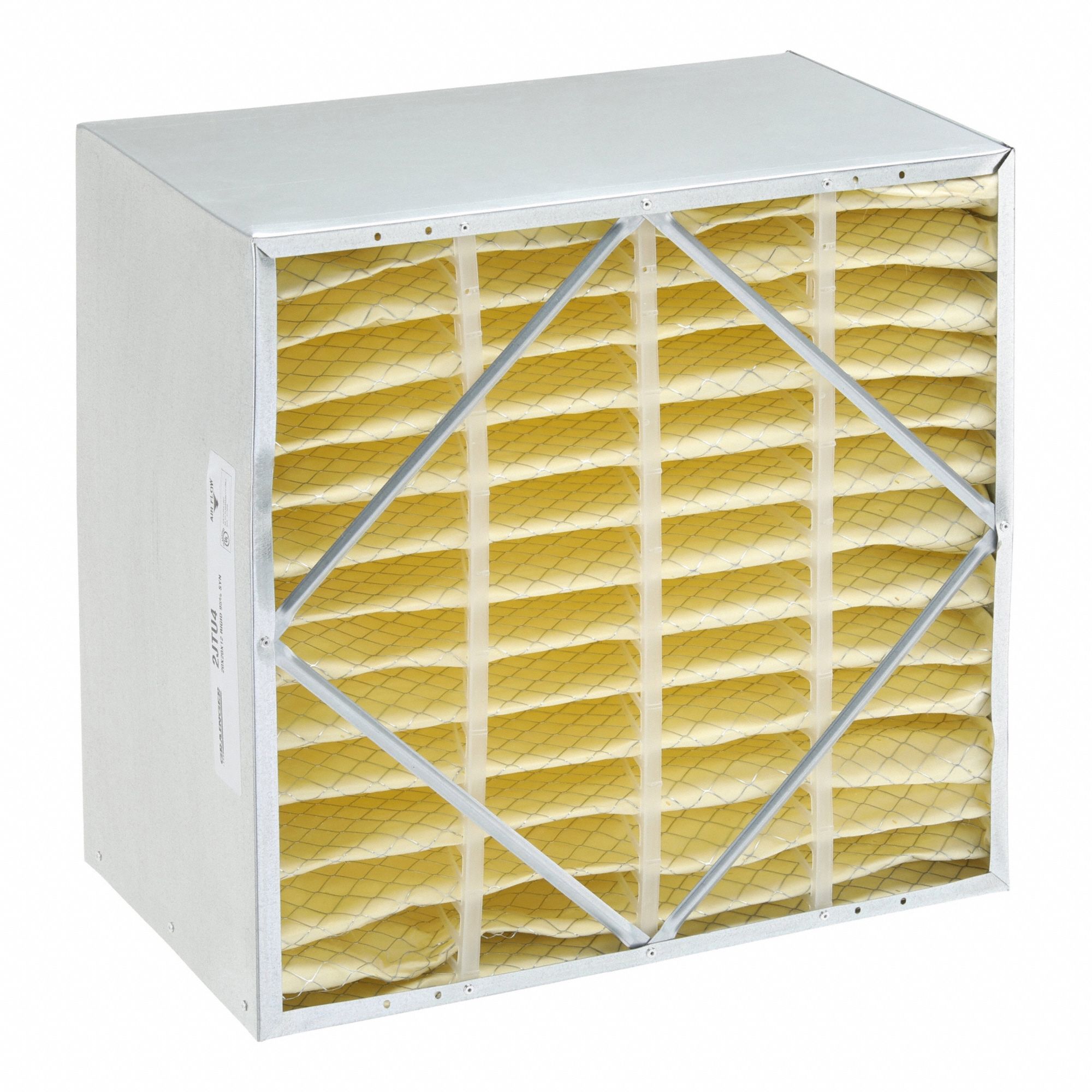 Rigid Cell Air Filter: 24 in x 24 in x 12 in, Synthetic, No Header