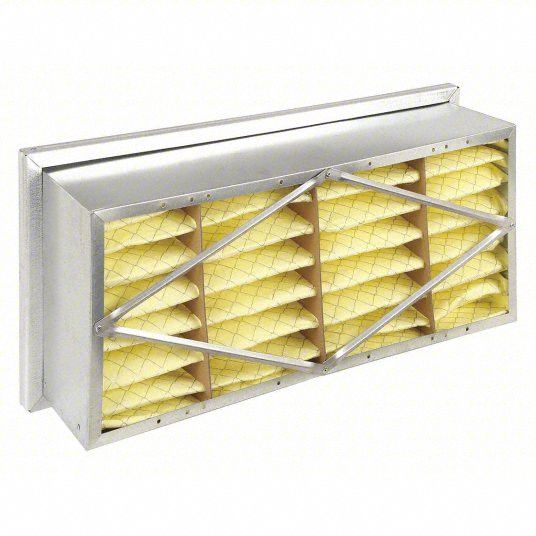 Rigid Cell Air Filter: 12 in x 24 in x 6 in, Synthetic, Single Header, MERV 13
