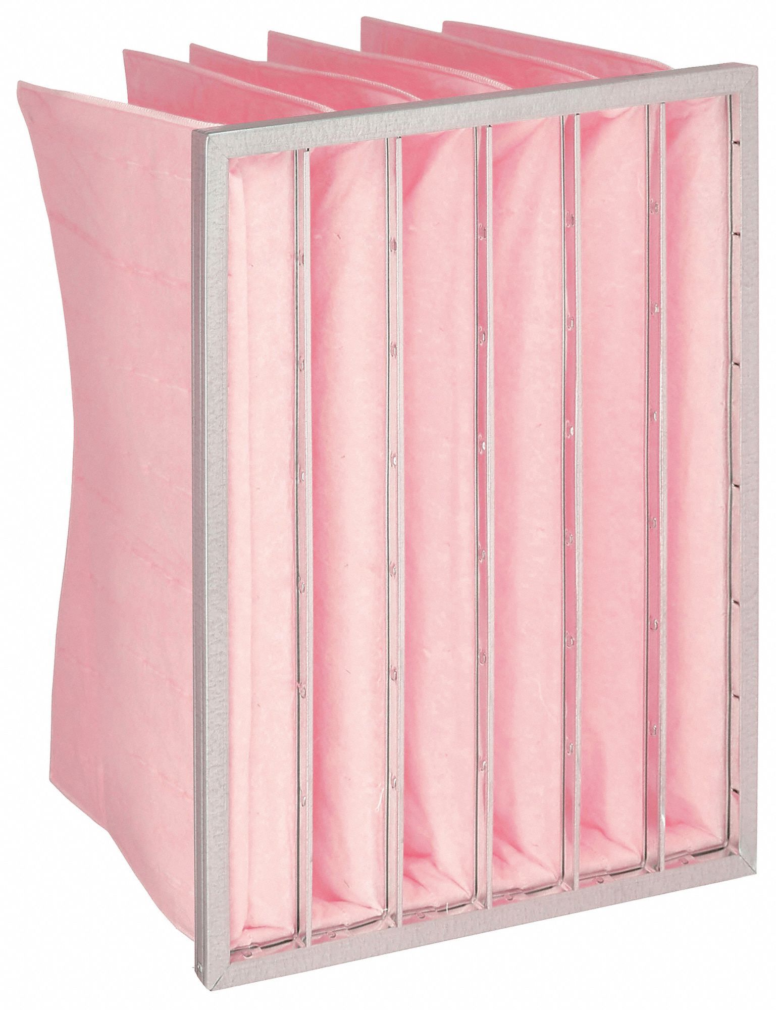 Pocket Air Filter: 24 in x 20 in x 12 in, MERV 13, Pink, Synthetic, 6 Pockets