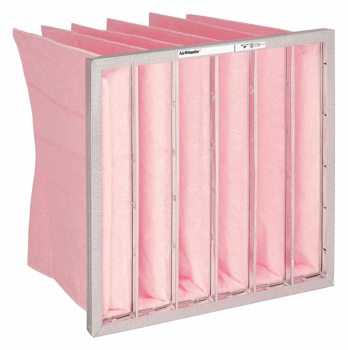 POCKET AIR FILTER, 20 X 20 X 12 IN, MERV 13, PINK, SYNTHETIC, 6 POCKETS