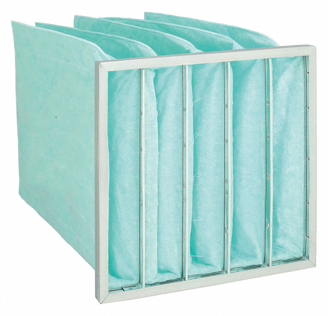 Pocket Air Filter: 20 in x 20 in x 22 in, MERV 11, Orange, Synthetic, 5 Pockets