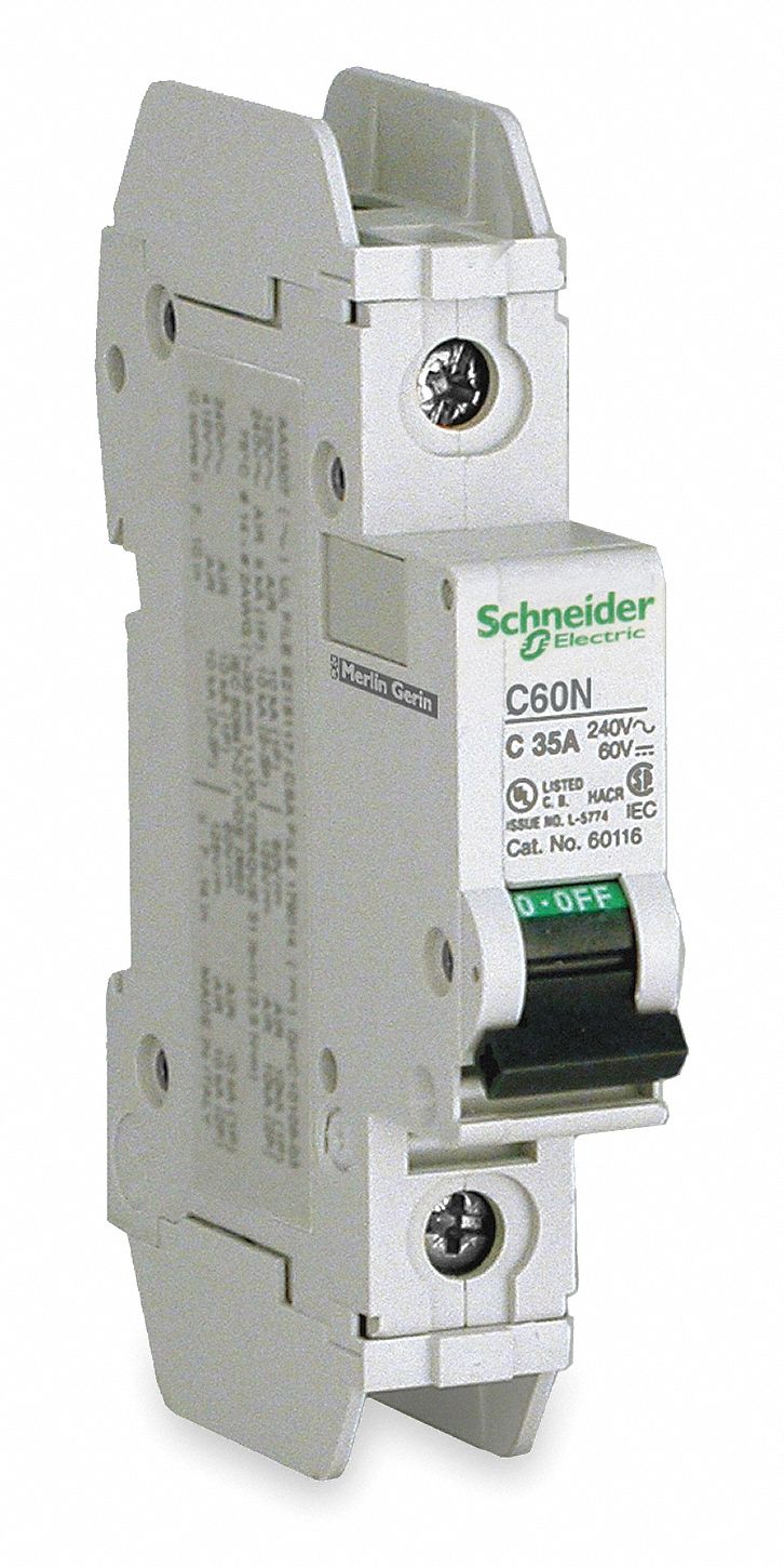 SCHNEIDER ELECTRIC, 1 A Amps, 60/125V DC, Miniature Circuit Breaker