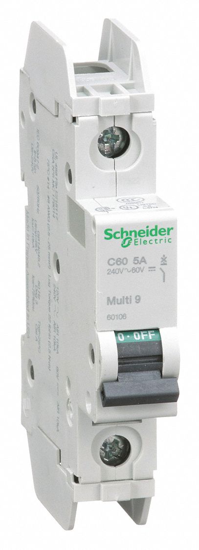 breaker circuit miniature schneider amps curve voltage 240vac phase rating ac type grainger close