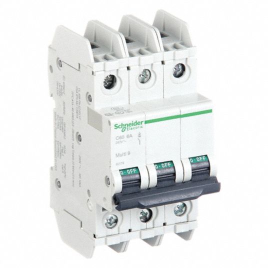 SCHNEIDER ELECTRIC, 6 A Amps, 60/125V DC, IEC Miniature Circuit Breaker ...