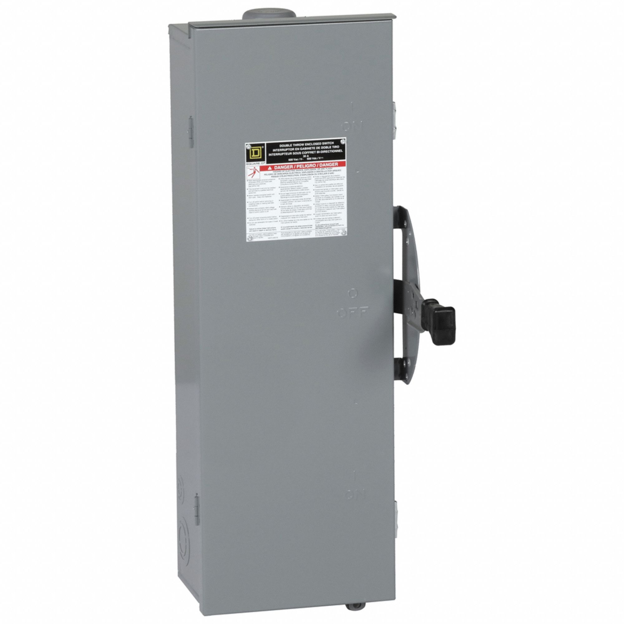 Safety Switch: Fusible, 30 A, Three Phase, 600V AC, Galvanized Steel, Indoor/Outdoor