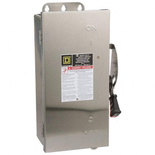 SQUARE D, 30 A Amps AC, 20 HP 600V AC, Safety Switch 2JYA3HU361NDS