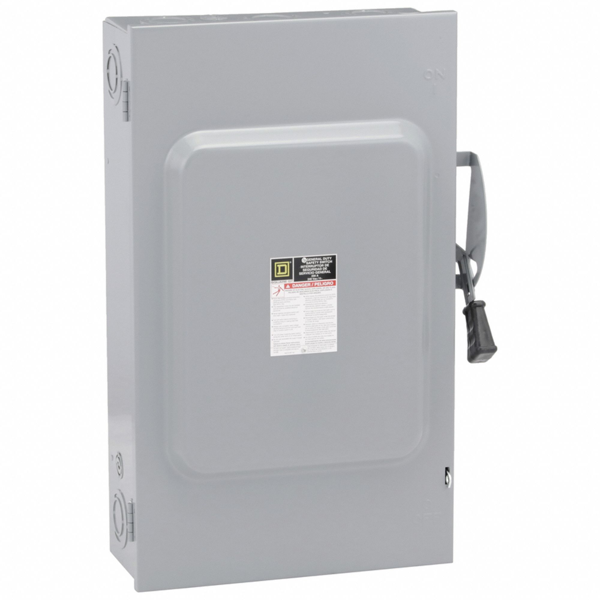 Safety Switch: Non-Fusible, 200 A, Three Phase, 240V AC, Galvanized Steel, Indoor