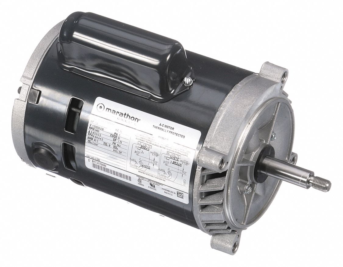 JET PUMP MOTOR, OPEN DRIPPROOF, FACE MOUNTING, 1/3 HP, 3,450 NAMEPLATE RPM, 56J FRAME, CW, 1