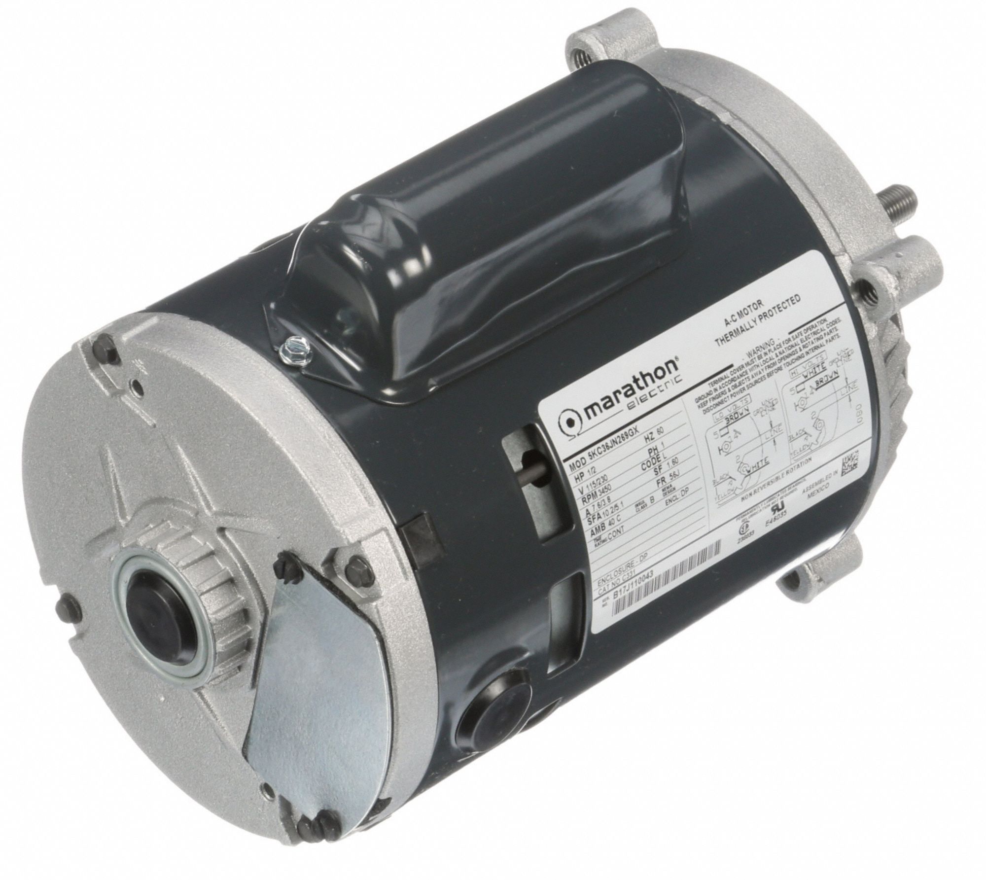 MARATHON MOTORS Jet Pump Motor Open Dripproof, Face Mounting, 1/2 HP