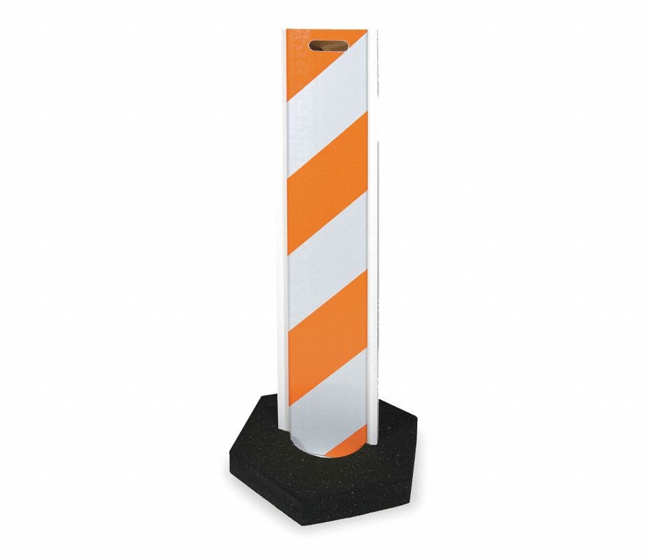 GRAINGER APPROVED Barricada Color Naranja/Blanco, Altura de 48