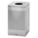TRASH CAN, STAINLESS STEEL, FLAT WITH TOP OPENING TOP, SILVER