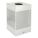 TRASH CAN, STAINLESS STEEL, FLAT WITH TOP OPENING TOP, SILVER