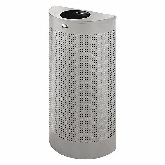 Fire Resistant Trash Can, Stainless Steel Half Round Trash Can