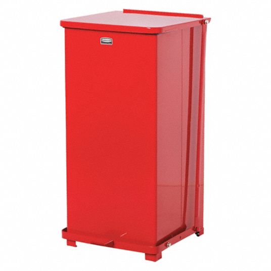 Rubbermaid Commercial Products Step on Trash Can 8 Gallon Red Stainless  Steel for sale online