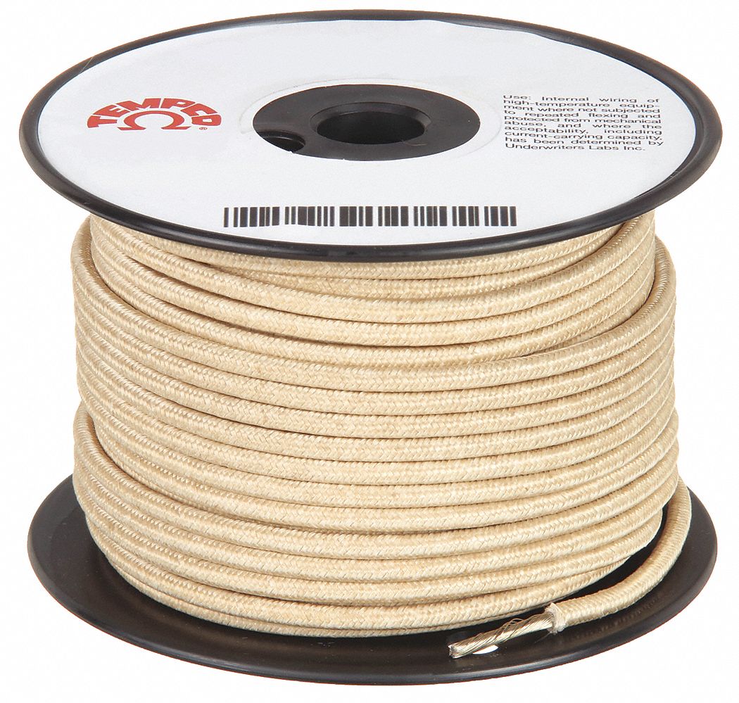 HIGH TEMPERATURE LEAD WIRE, 12 AWG WIRE SIZE, NATURAL, 250 FT L, MG