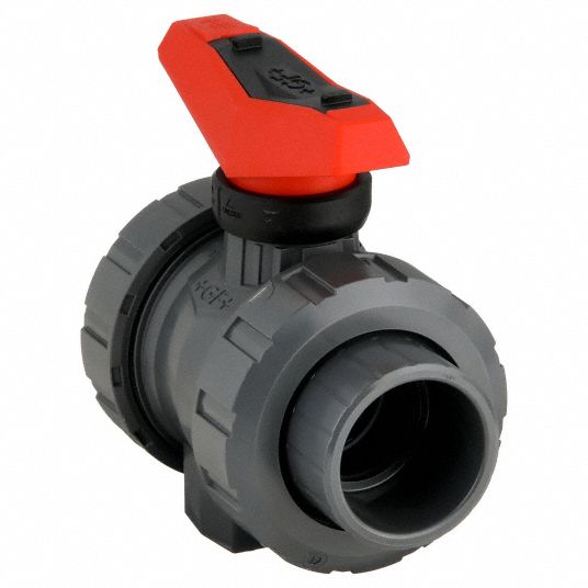 GF PIPING SYSTEMS, 1 1/2 in, PVC, Manual Two-Way Ball Valve - 2KE50 ...