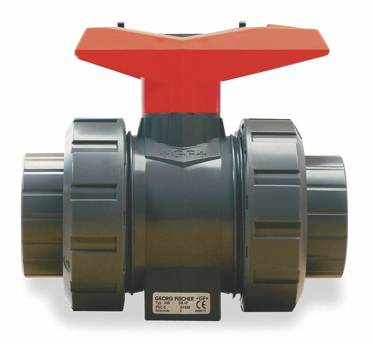 GF PIPING SYSTEMS Ball Valve, PVC, Inline True Union, 2-Piece, Pipe