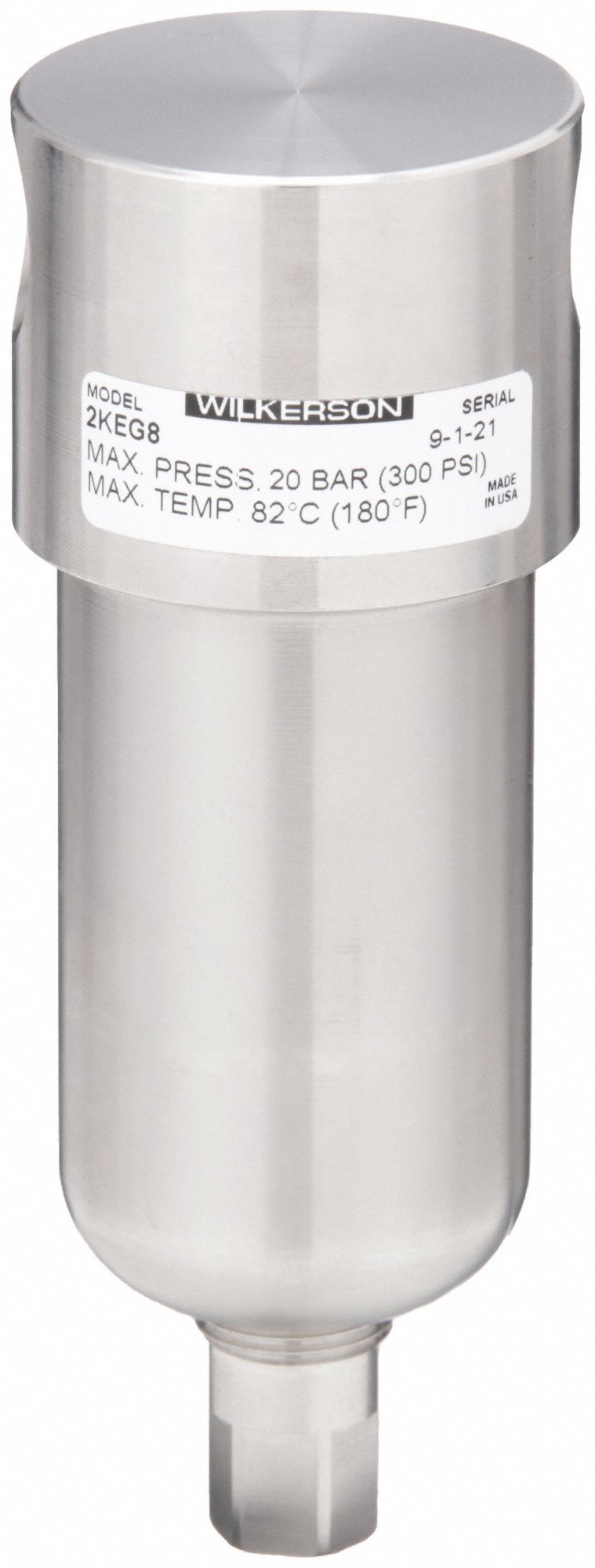 Compressed Air Filter: Particulate, 1/4 in NPT, 5 micron, 23 cfm, 300 psi Max Op Pressure