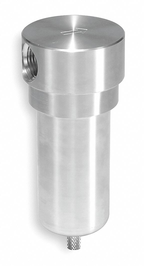 Compressed Air Filter: Particulate, 1/2 in NPT, 5 micron, 70 cfm, 300 psi Max Op Pressure