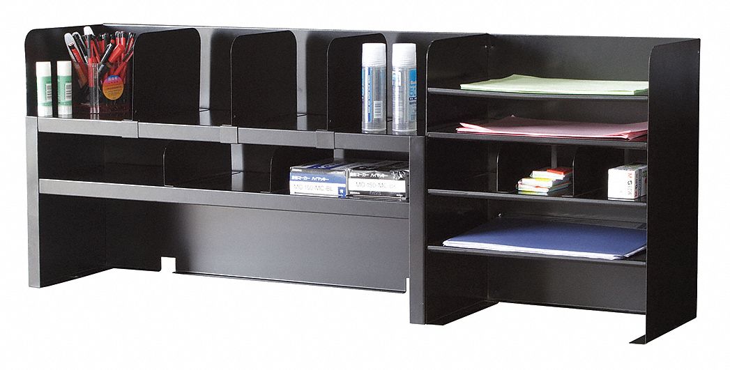 2KEJ8 - Desktop Organizer 13 Compartment Blk