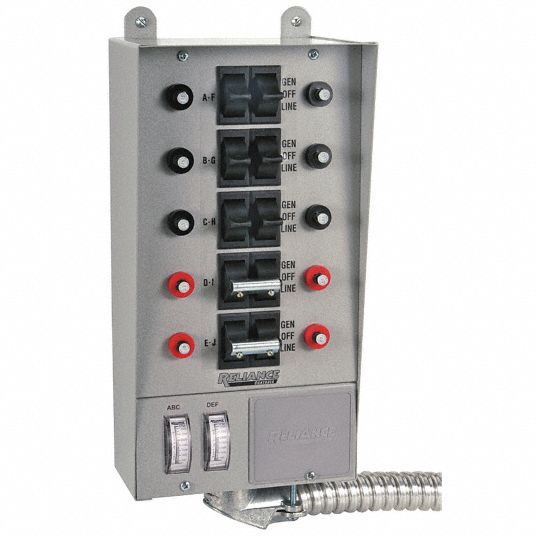 RELIANCE Manual Transfer Switch, 30A, 125/250V - 2KEP6|30310A - Grainger