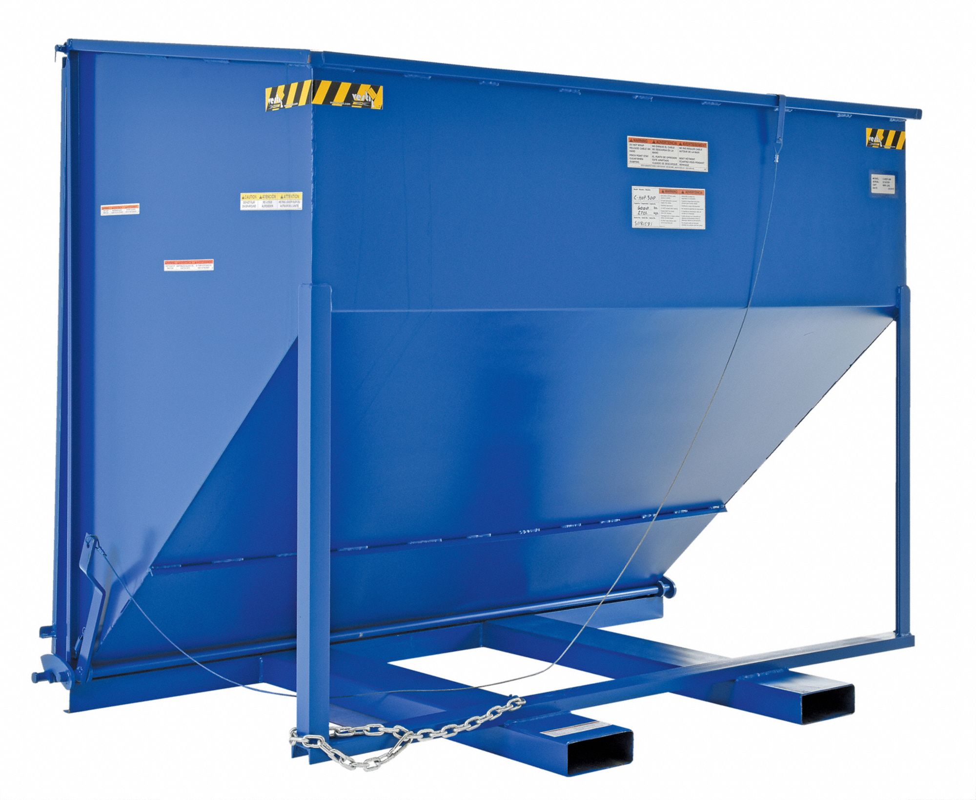 GRAINGER APPROVED Chute Hopper, Hopper Capacity 3 cu yd, 52 inL x 81 1