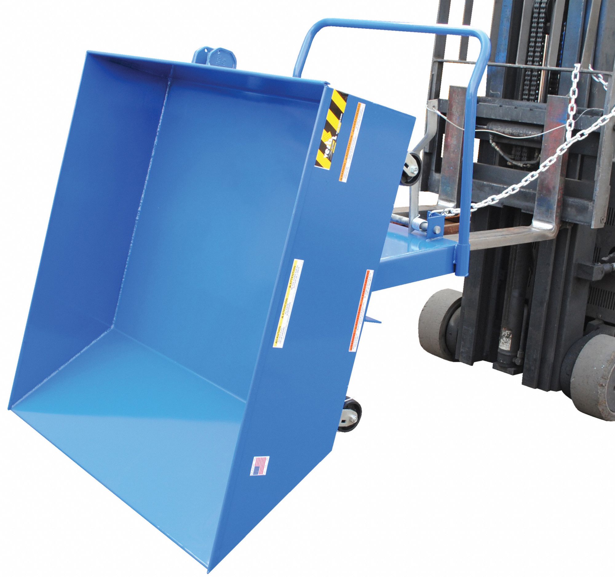 GRAINGER APPROVED Blue SelfDumping Hopper, 13.5 cu ft, 2,000 lb Load