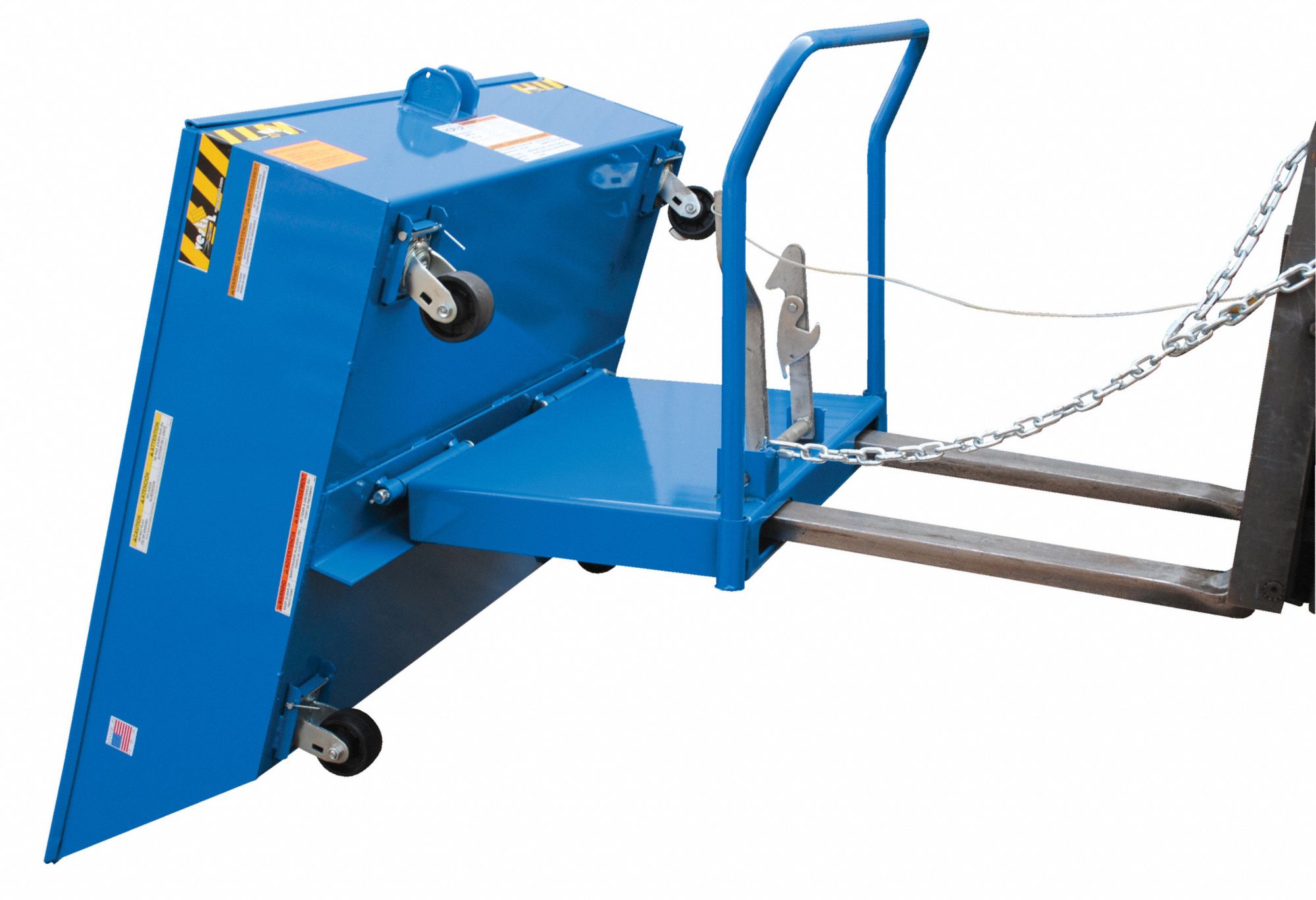GRAINGER APPROVED Blue SelfDumping Hopper, 13.5 cu ft, 2,000 lb Load