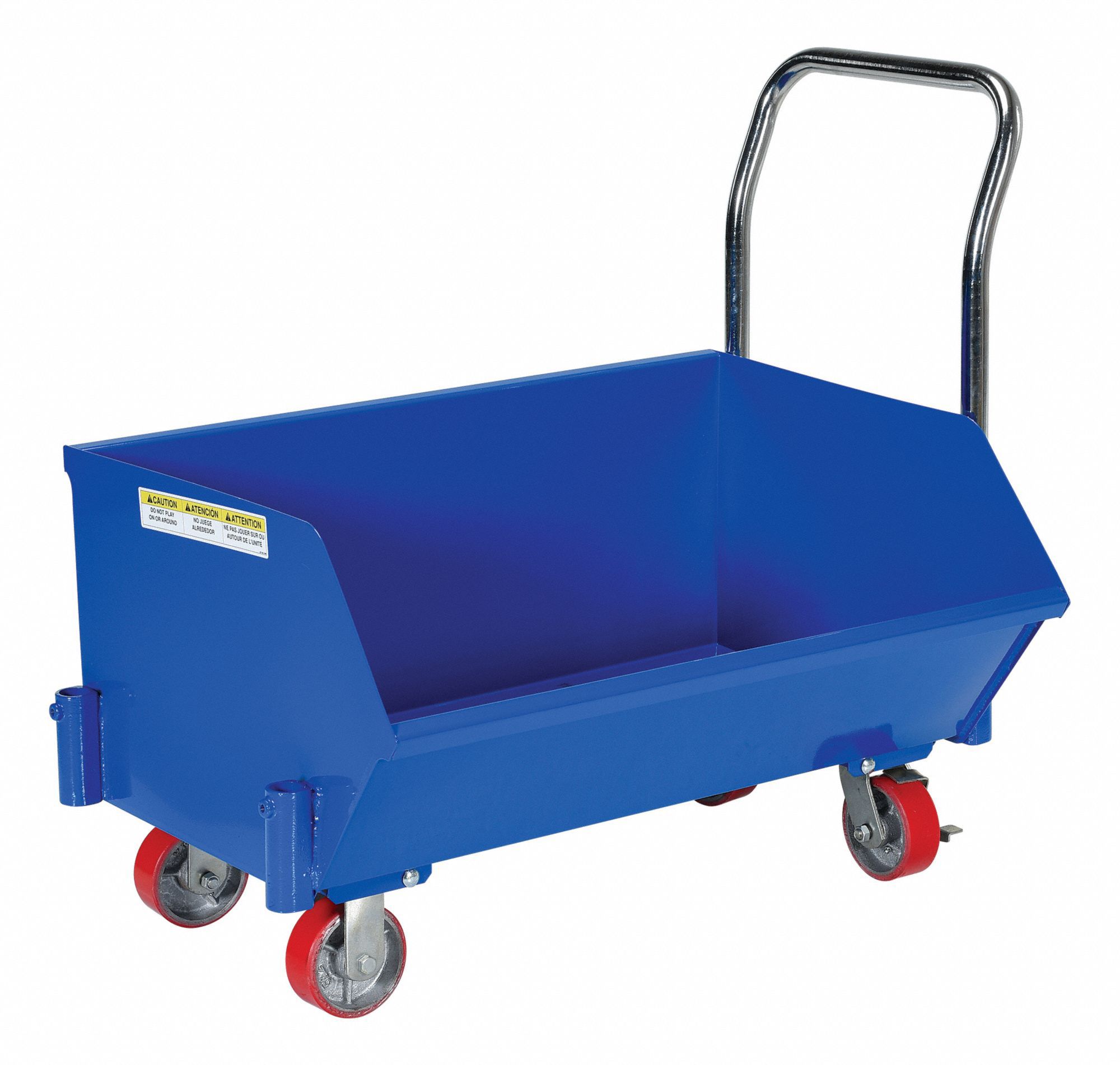 LOW-PROFILE HOPPER TRUCK, 6.7 CU FT CAPACITY, 1,000 LB LOAD CAPACITY, BLUE