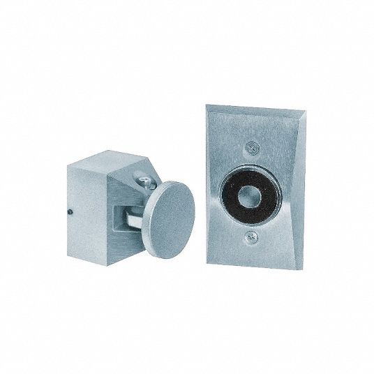 EDWARDS SIGNALING Electromagnetic Door Holder: Powder Epoxy Aluminum,  3-7/16 in, 25 to 50 lb