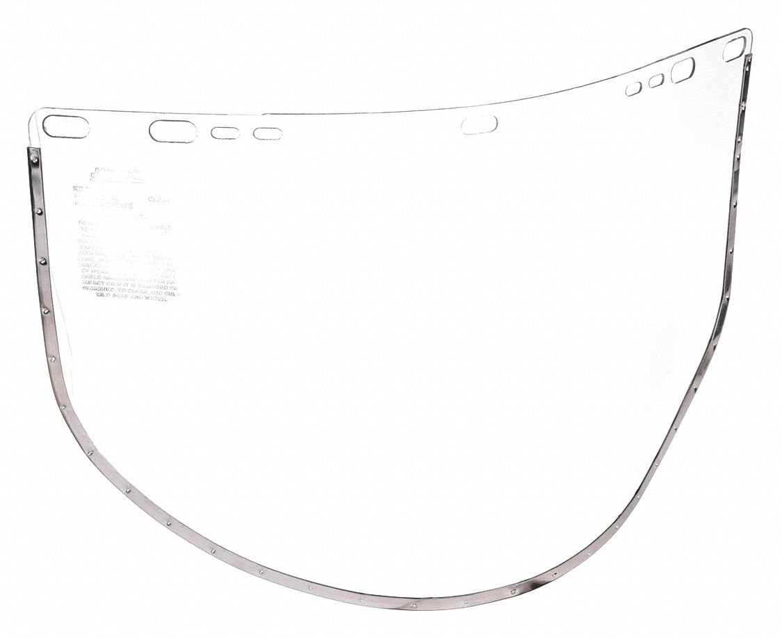 Face Shield Visor: 15 1/2 in Overall Wd, 9 in Overall Ht, 0.04 in Overall Thick