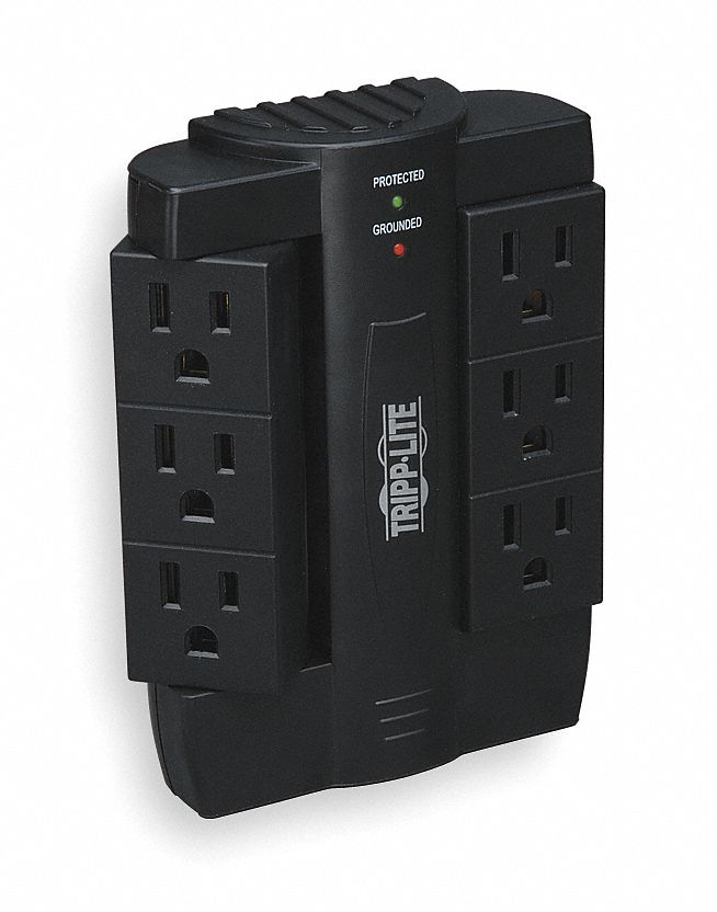 SURGE PROTECTOR 15A,6 OUTLET BLACK