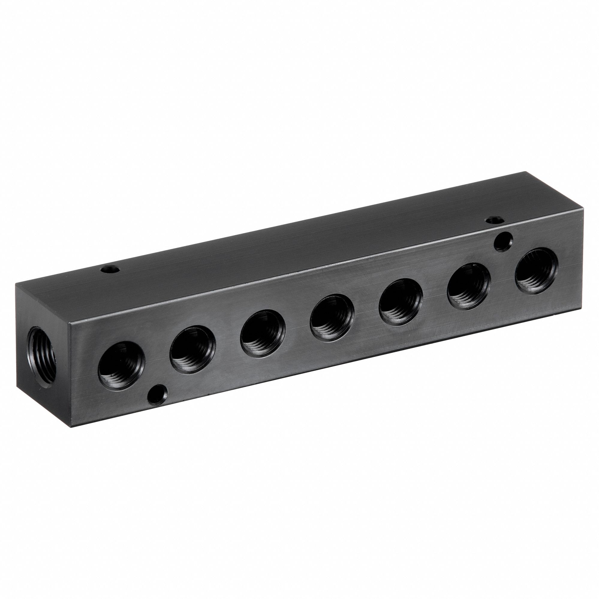 Pipe Manifold Fitting: Inline, NPT x NPT, Rectangle, Aluminum, 3/8 in NPT, 1/4 in NPT