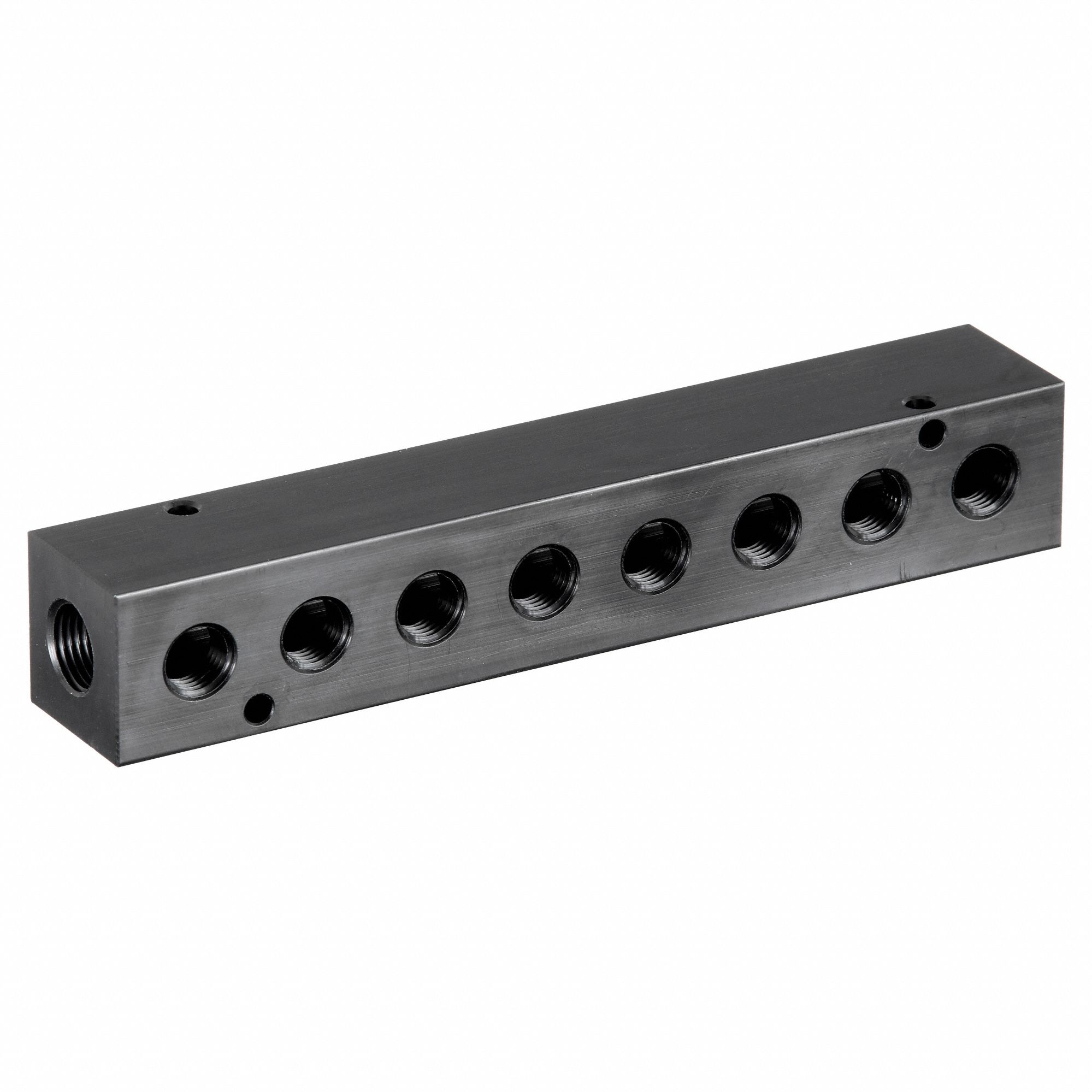 Pipe Manifold Fitting: Inline, NPT x NPT, Rectangle, Aluminum, 3/8 in NPT, 1/4 in NPT