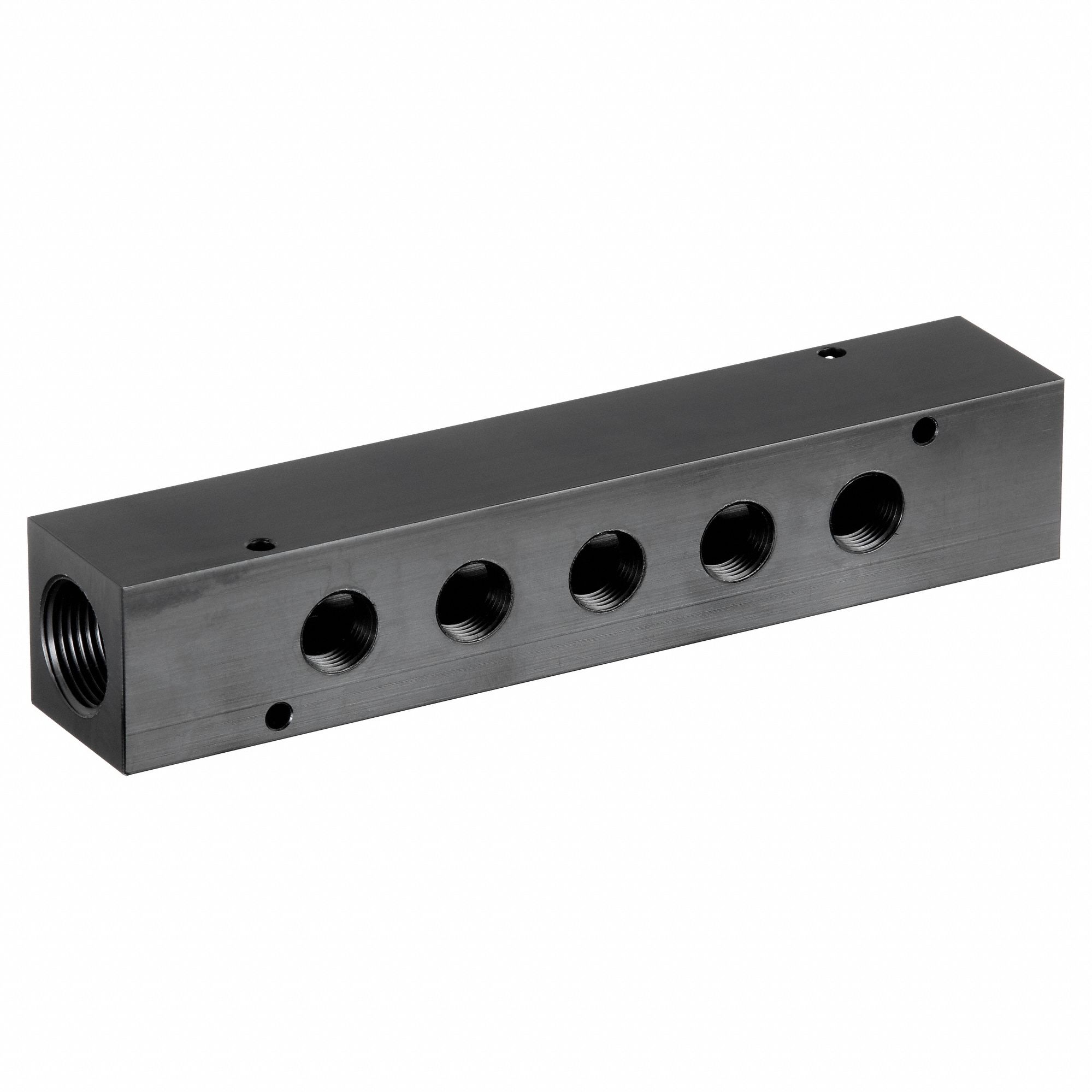 Pipe Manifold Fitting: Inline, NPT x NPT, Rectangle, Aluminum, 3/4 in NPT, 3/8 in NPT