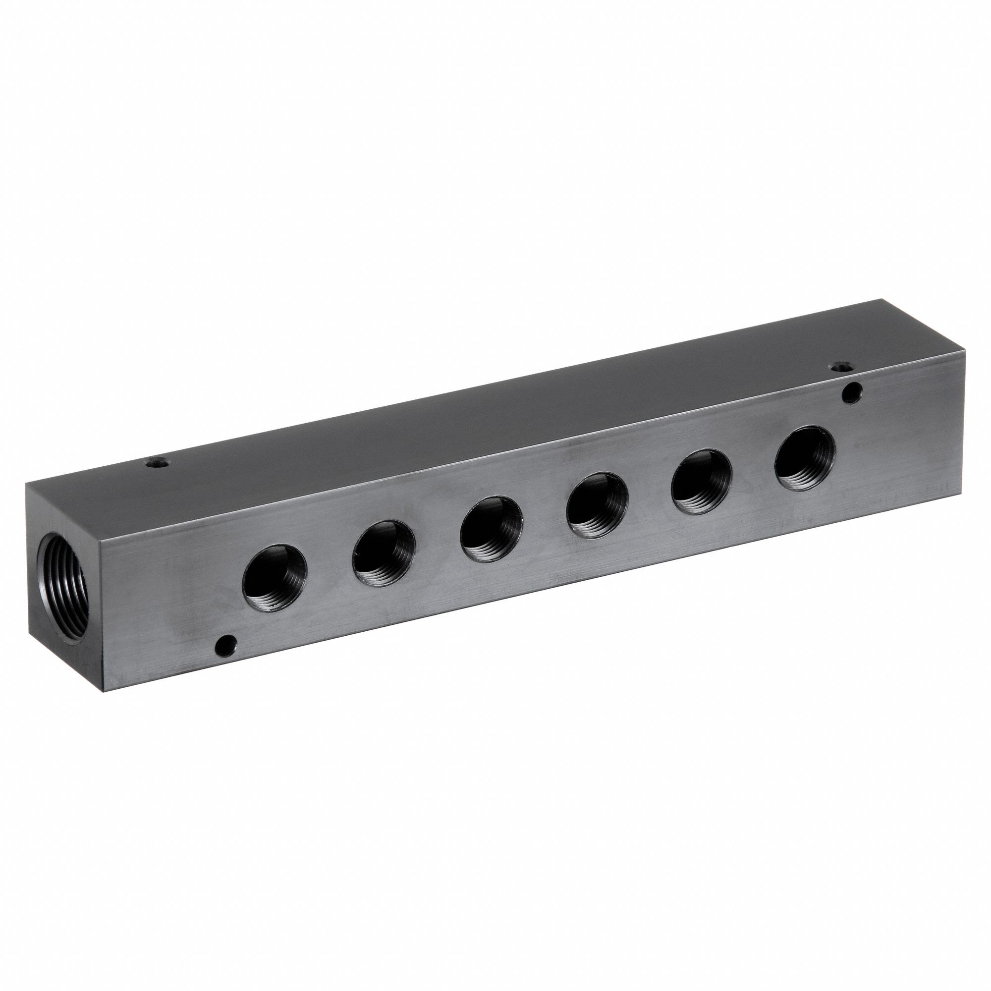 Pipe Manifold Fitting: Inline, NPT x NPT, Rectangle, Aluminum, 3/4 in NPT, 3/8 in NPT
